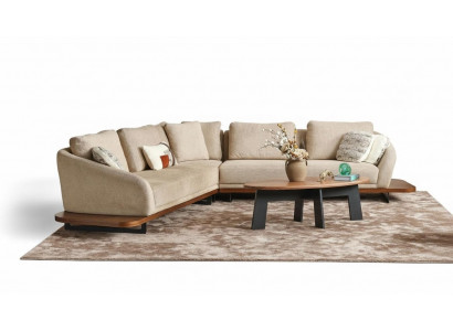 Sofa tapicerowana Narożnikowa kanapa Sofa w kształcie litery L Żywy krajobraz Sofas Beige Modern
