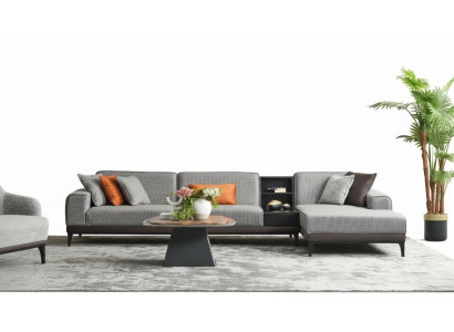 Żywy krajobraz Narożnikowa kanapa Kanapa Duża Sofa w kształcie litery L Szara Nowoczesna sofa tapicerowana