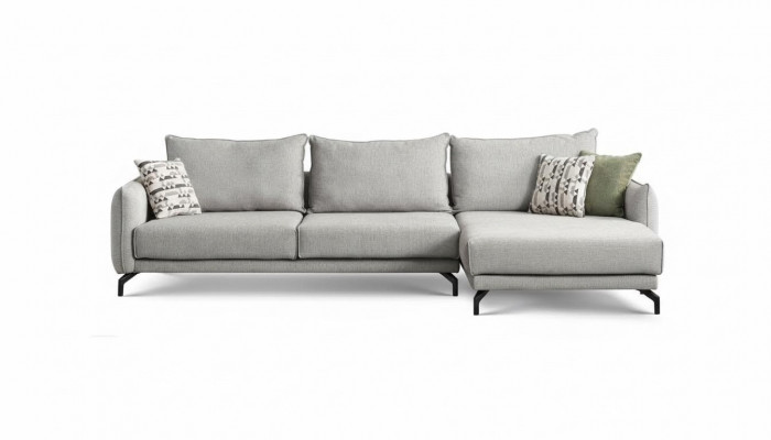 Kanapa L Shape Narożnikowa kanapa Żywy krajobraz Duża Sofa Szara Nowoczesna Sofa Tapicerowana