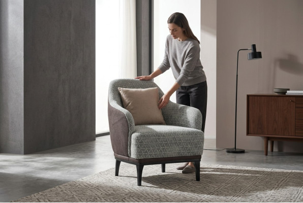 EarsFotel Fotel Single Seater 1 miejsce do siedzenia FabricFotel Grey Design Modern