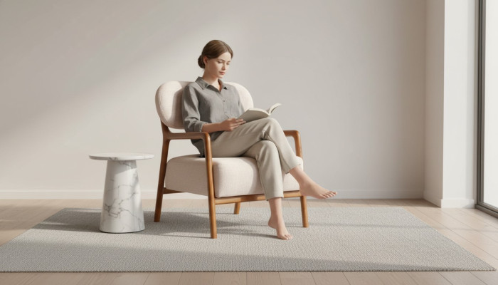 Nowoczesny Fotel jednoosobowy 1 miejsce do siedzenia FabricFotel Beige Design ClubFotel