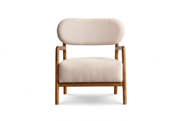 Nowoczesny Fotel jednoosobowy 1 miejsce do siedzenia FabricFotel Beige Design ClubFotel