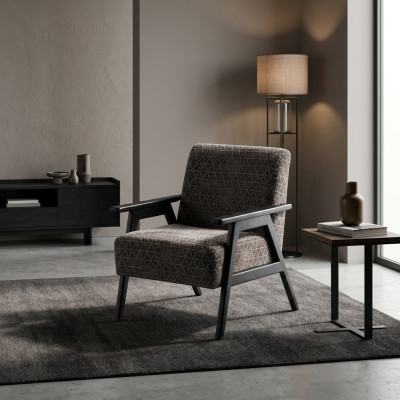 Pokój dzienny Fotel jednoosobowy 1 miejsce do siedzenia FabricFotel Grey Classic Nowość