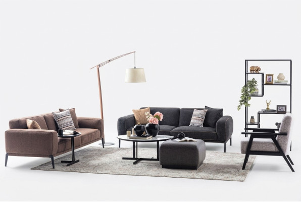 Zestaw wypoczynkowy trzyosobowy Fotel sofa materiałowa 4-częściowa sofa materiałowa wielokolorowa 3+3+1+1