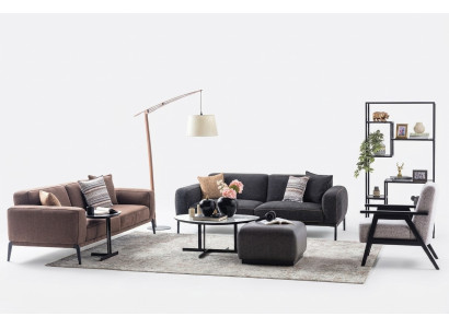 Zestaw wypoczynkowy trzyosobowy Fotel sofa materiałowa 4-częściowa sofa materiałowa wielokolorowa 3+3+1+1