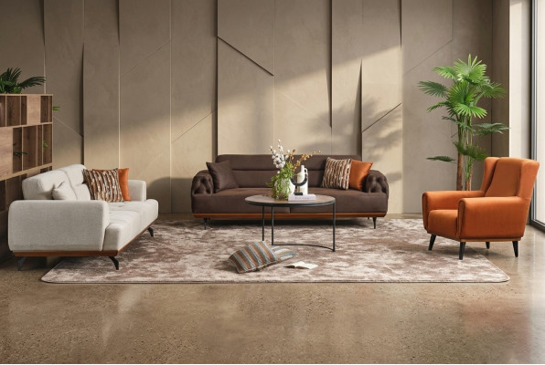 Zestaw kanapowy Sofa tapicerowana wielokolorowa trzyosobowa Sofa Fotel komplet materiałowy 3+3+1