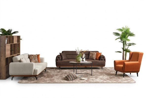 Zestaw kanapowy Sofa tapicerowana wielokolorowa trzyosobowa Sofa Fotel komplet materiałowy 3+3+1