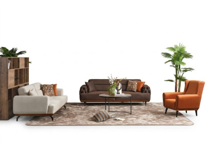 Zestaw kanapowy Sofa tapicerowana wielokolorowa trzyosobowa Sofa Fotel komplet materiałowy 3+3+1