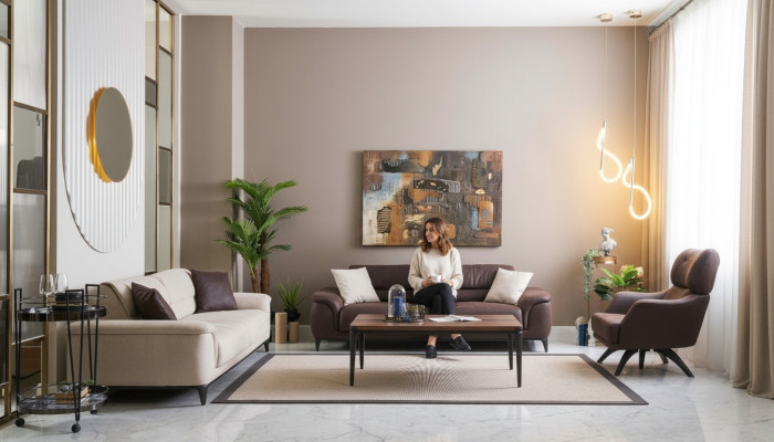 Zestaw kanapowy Zestaw sofowy Sofa Fotel Zestaw sof materiałowych 4-częściowe sofy tapicerowane
