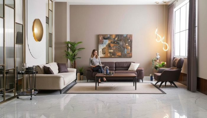 Sofy tapicerowane Zestaw kanap Sofa Fotel Zestaw sof z tkaniny 3 sztuki Brązowy materiał