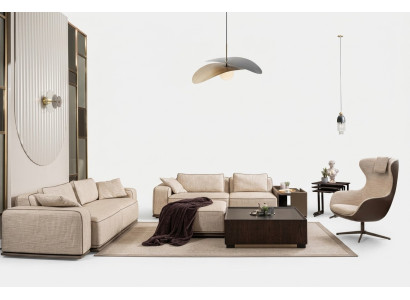 Luksusowy Zestaw sofowy trzyosobowa sofa materiałowa sofa beżowa tapicerowana Fotel