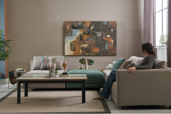 Narożnikowa kanapa Sofa w kształcie litery L Żywy krajobraz sofa materiałowa sofy tapicerowane beżowy design