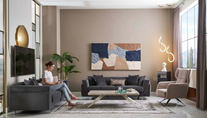 Zestaw kanapowy kompletne sofy sofa materiałowa sofy tapicerowane beżowy zestaw 4 sztuki