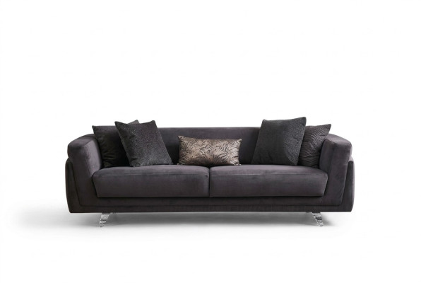 Sofa trzyosobowa rozkładana 3 miejsce do siedzenia szara materiałowa sofa tapicerowana projekt sofy
