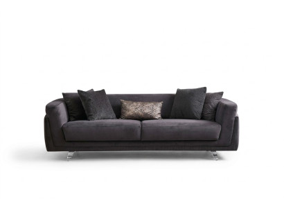 Sofa trzyosobowa rozkładana 3 miejsce do siedzenia szara materiałowa sofa tapicerowana projekt sofy