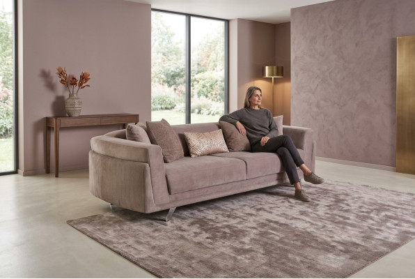 Designerska Sofa Tkaninowa Sofa Trzyosobowa Sofa 3 Siedziba Sofa Tapicerowana Materiałem Beżowym