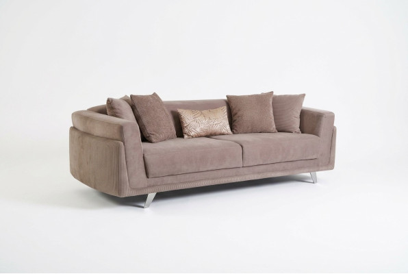 Designerska Sofa Tkaninowa Sofa Trzyosobowa Sofa 3 Siedziba Sofa Tapicerowana Materiałem Beżowym
