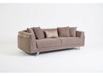 Designerska Sofa Tkaninowa Sofa Trzyosobowa Sofa 3 Siedziba Sofa Tapicerowana Materiałem Beżowym