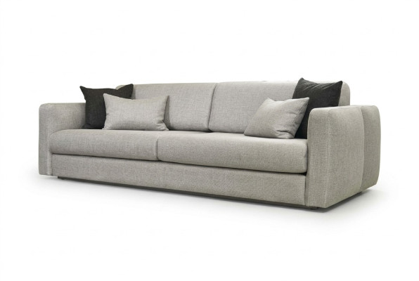 Kanapa Sofa tapicerowana sofa trzyosobowa 3 miejsce siedzące z szarego materiału, materiałowa sofa projekt