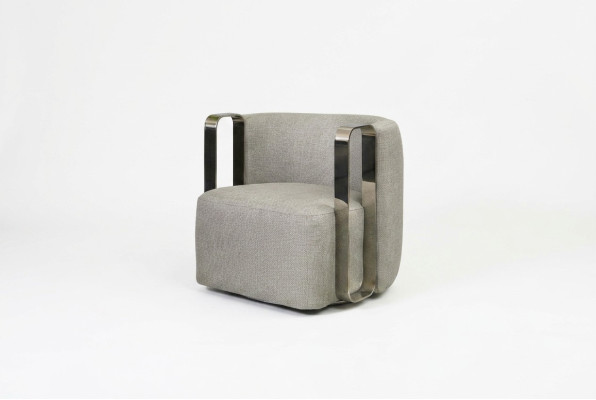 Nowoczesny Fotel Single Seater Material Salon Szara Podkładka miejsce siedzące Design
