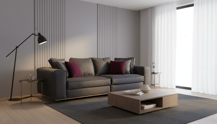 Sofa trzyosobowa rozkładana 3 miejsce do siedzenia szara materiałowa sofa tapicerowana projekt sofy