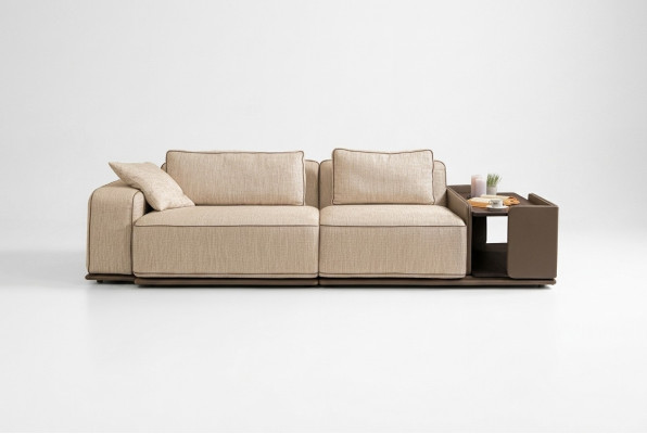 Sofa rozkładana trzyosobowa 3 miejsce siedzące beżowa sofa materiałowa sofa tapicerowana Tabela