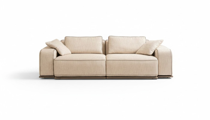 Kanapa Sofa Nowoczesna Trzyosobowa 3 Siedziba Beżowa Sofa Materiałowa Sofa Tapicerowana