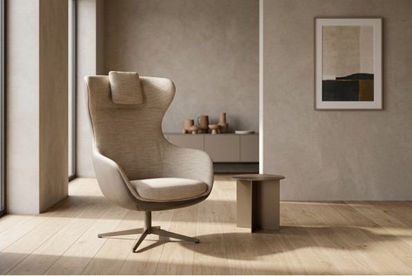 Fotel EarsFotel CocktailFotel Single Seater Materiał Beżowy Nowoczesne miejsce do siedzenia