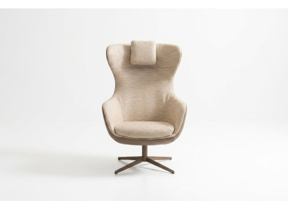 Fotel EarsFotel CocktailFotel Single Seater Materiał Beżowy Nowoczesne miejsce do siedzenia
