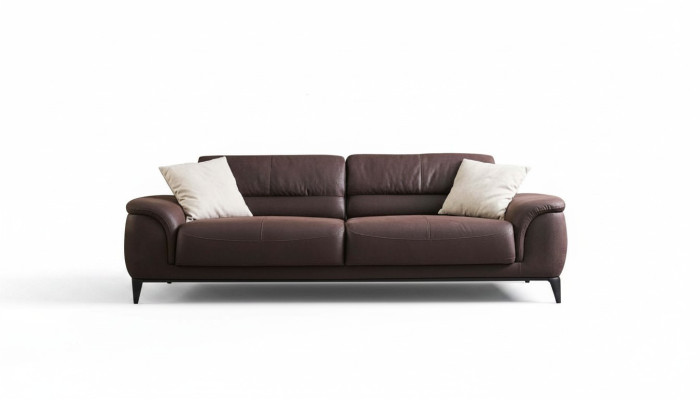 Sofa tapicerowana kanapa trzyosobowa sofa 3 miejsca siedzące materiałowa brązowa sofa sofy