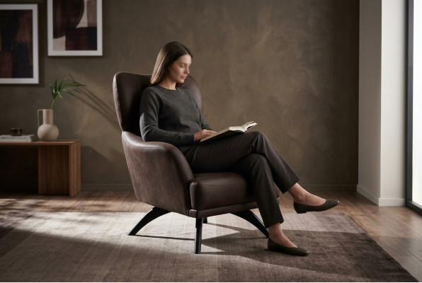 EarsFotel Single Seater Fotel CocktailFotel Material Brown Nowoczesne miejsce do siedzenia