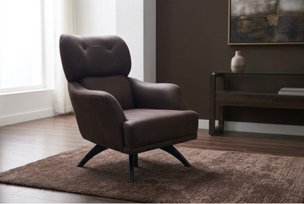 EarsFotel Single Seater Fotel CocktailFotel Material Brown Nowoczesne miejsce do siedzenia