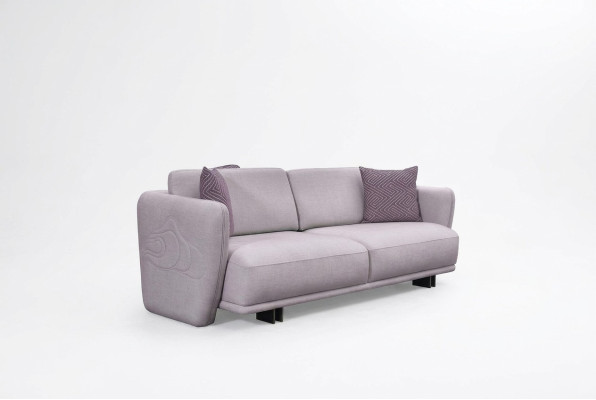 Sofa trzyosobowa rozkładana 3 miejsce do siedzenia szara materiałowa sofa tapicerowana projekt sofy