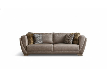 Luksusowa trzyosobowa kanapa rozkładana 3 miejsce do siedzenia brązowa materiałowa sofa tapicerowana
