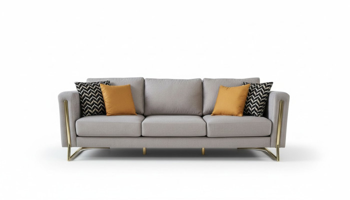 Sofa trzyosobowa kanapa 3 miejsce do siedzenia szara materiałowa sofa tapicerowana sofa nowoczesna