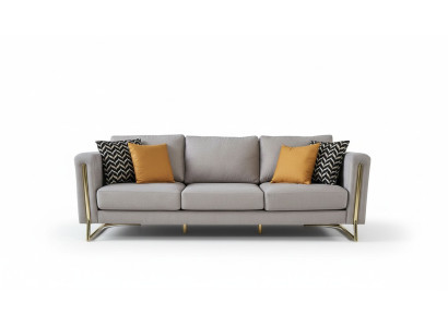 Sofa trzyosobowa kanapa 3 miejsce do siedzenia szara materiałowa sofa tapicerowana sofa nowoczesna