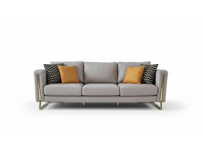 Sofa trzyosobowa kanapa 3 miejsce do siedzenia szara materiałowa sofa tapicerowana sofa nowoczesna