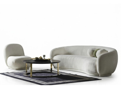 Zestaw sofowy Ustawić sofę materiałową Biała sofa tapicerowana nowoczesny komplet sofa 2-częściowa