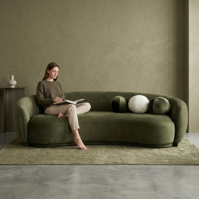 Sofa materiałowa kanapa trzyosobowa sofa 3 miejsce do siedzenia zielona sofa tapicerowana materiałowa nowoczesna