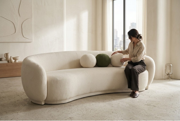 Nowoczesna sofa materiałowa kanapa trzyosobowa sofa 3 miejsce do siedzenia Biały Sofa tapicerowana z materiału
