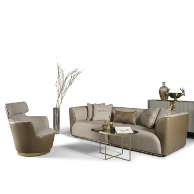 Zestaw sofowy trzyosobowa sofa materiałowa Fotel beżowa sofa tapicerowana komplet sof
