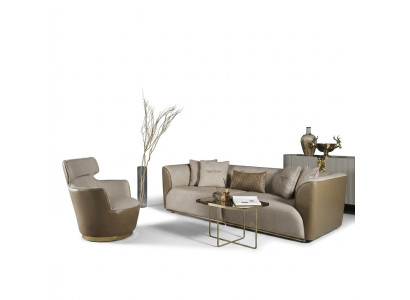 Zestaw sofowy trzyosobowa sofa materiałowa Fotel beżowa sofa tapicerowana komplet sof