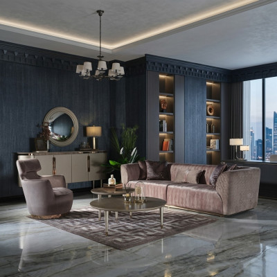 Zestaw sofowy sofa tapicerowana sofa trzyosobowa 3 Siedziba Fotel Szary