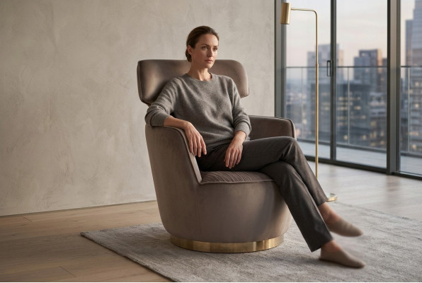 Fotel Material miejsce siedzące Single Seater Grey ClubFotel EarsFotel Modern
