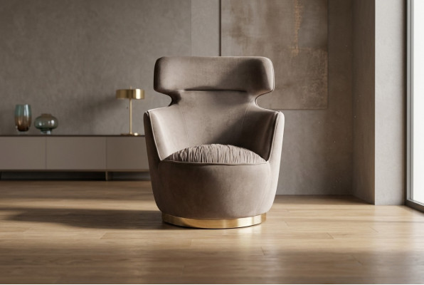Fotel Material miejsce siedzące Single Seater Grey ClubFotel EarsFotel Modern