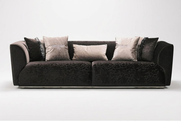 Sofa trzyosobowa 3 miejsce do siedzenia Sofa tapicerowana Sofa materiałowa Nowoczesne sofy Czarny