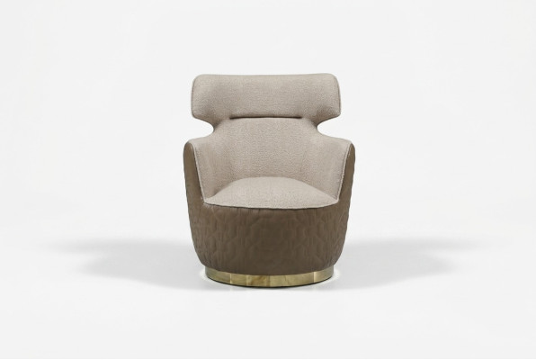EarsFotel Fotel Material miejsce siedzące Single Seater Beige ClubFotel Modern