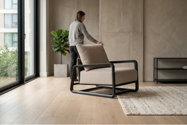 TVFotel Fotel jednoosobowy miejsce siedzące Projekt salonu Beige Drewno