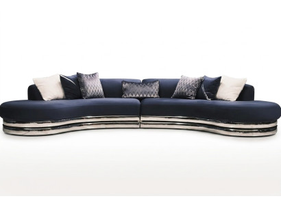 Kanapa Sofa 5 miejsce siedzące Sofa Tapicerowana Duża Sofa Tkaninowa Niebieski Nowoczesny Design