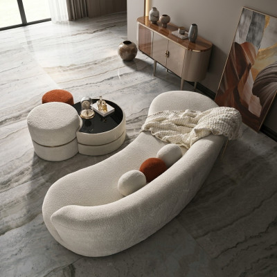 Grupa Sofa tapicerowana Sofa puchowa trzyosobowa 3 miejsce do siedzenia Sofa materiałowa 4-częściowa Biały